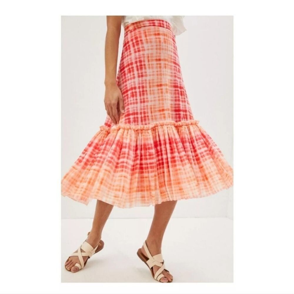 NWT Anthropologie Eva Franco Kym Flounced Midi Skirt - Picture 2 of 7